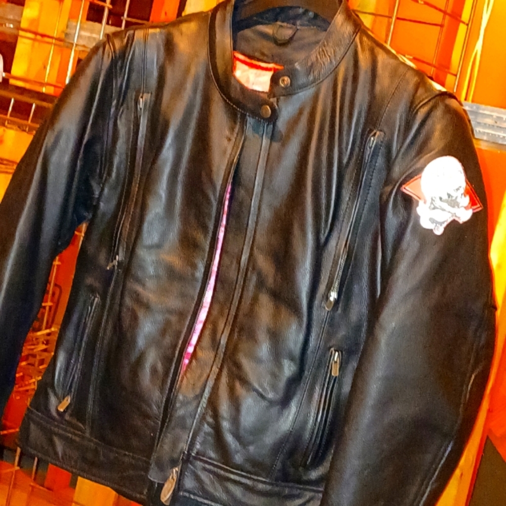 Leather Motorcycle Jacket XL